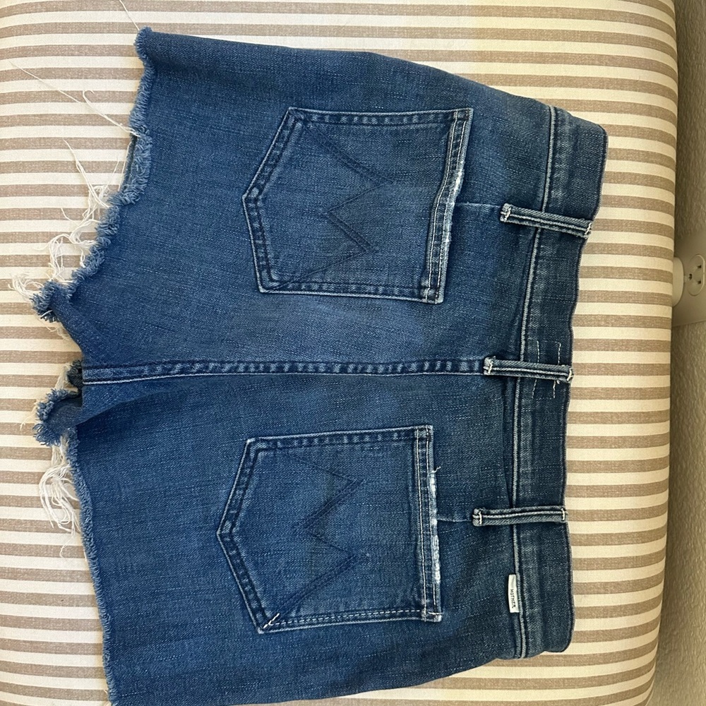 Mother Denim Cutoff Shorts- patch pocket front 28